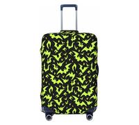 Housses de bagage de voyage - Chauve-souris vertes Halloween noir cool élastique housse de valise housse de protection pour bagages 45,7 à 81,3 cm, Noir/blanc, Large