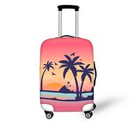 Housses de bagage de voyage colorées imprimées avec carte du monde pour femmes et hommes, housses de bagages lavables de 76,2 à 81,3 cm, fermeture éclair, Vacances de plage, M(22-24in)