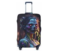 Housses de bagage de voyage élastiques motif tête de mort et sorcière - Protection pour bagages de 45,7 à 81,6 cm, noir, M