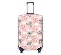 Housses de bagage de voyage - Housse de protection élastique rose parachute gris koala pour valise, 45,7 à 81,3 cm, Noir/blanc, X-Large