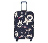 Housses de bagage de voyage motif vaisseau spatial de dessin animé - Housses élastiques pour valises de 45,7 à 81,3 cm, Noir/blanc, Large