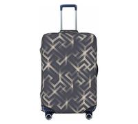 Housses de bagage de voyage - Motifs géométriques labyrinthes élastiques housses de protection pour bagages 45,7 à 81,3 cm, noir, X-Large