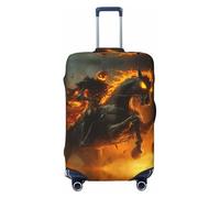 Housses de bagage de voyage pour Halloween, motif citrouille, squelette, chevalier, A, élastiques, housses de protection pour valises de 45 à 32 cm, Noir, X-large