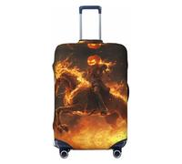 Housses de bagage de voyage pour Halloween, motif citrouille, squelette, chevalier - Élasticité - 45,7 à 81,3 cm, Noir/blanc, Small