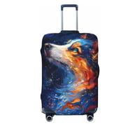 Housses de bagage de voyage tourbillons de chien galactique, housses élastiques pour bagages de 45,7 à 81,3 cm, Noir , Large