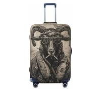 Housses de bagage de voyage vintage Ram Pilot - Housses de protection élastiques pour bagages de 45,7 à 81,3 cm, Noir/blanc, Large