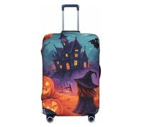 Housses de bagage élastiques pour voyage Château de citrouille sorcière Halloween 45,7 à 81,3 cm, noir, M