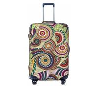 Housses de bagages de voyage à motif mandala coloré en spirale, housses de valise élastiques, protège-bagages de 45,7 à 81,6 cm, Noir , Medium
