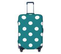 Housses de bagages de voyage à pois blancs avec fond bleu sarcelle - Housses de protection élastiques pour valises de 45 à 32 cm, Noir, Mediano