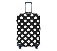 Housses de bagages de voyage à pois noirs et blancs - Housses de protection élastiques pour valises de 45 à 32 cm, Noir, Mediano