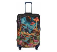 Housses de bagages de voyage avec dinosaures de la jungle galactique, housses de valise élastiques, protection pour bagages de 45,7 à 81,6 cm, noir, L
