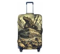Housses de bagages de voyage avec motif crâne de dragon épique, housses de protection élastiques pour bagages de 45,7 à 81,3 cm, noir, L