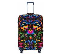 Housses de bagages de voyage avec motif floral mexicain Traditional1, housses de valise élastiques, protection pour bagages de 45,7 à 81,6 cm, noir, S