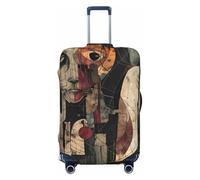 Housses de bagages de voyage avec visages géométriques abstraits, housses de valise élastiques, protection pour bagages de 45,7 à 81,6 cm, noir, M