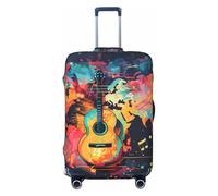 Housses de bagages de voyage - Carte du monde pour guitare Illustration d'élasticité Housses de protection pour bagages 18-32 pouces, Noir, X-large