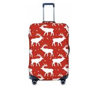 Housses de bagages de voyage d'hiver avec élans rouges et blancs, housses de protection élastiques pour valises de 45 à 32 cm, Noir, Mediano