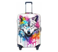 Housses de bagages de voyage élastiques de loup coloré pour bagages de 45,7 à 81,3 cm, noir, M