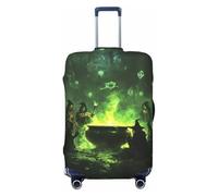 Housses de bagages de voyage - Halloween Forêt Verte Sorcière Élastique Housse de protection pour bagages 45,7 à 81,3 cm, noir, Small