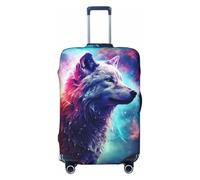 Housses de bagages de voyage, housses élastiques de loup multicolore étoilé pour bagages de 45 à 81 cm, noir, M
