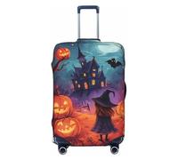 Housses de bagages de voyage, housses élastiques pour valises d'Halloween, citrouille, château, sorcière, protection de bagage de 45 à 81 cm, noir, S
