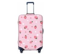 Housses de bagages de voyage - Jolies housses de protection élastiques pour valises de couleur rose fraise et fleur blanche pour bagages de 45 à 81 cm, Noir, Mediano
