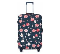 Housses de bagages de voyage - Pêche Blossom1 Élasticité Veliz Protection pour bagages 18-32 pouces, Noir, Mediano