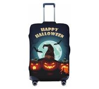 Housses de bagages de voyage pour Halloween avec chapeau de sorcière citrouille, protection élastique pour bagages de 45 à 81 cm, Noir, G