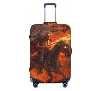 Housses de bagages de voyage pour Halloween, motif squelette de flamme, protection élastique pour bagages de 45,7 à 81,6 cm, Noir, G