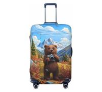 Housses de bagages de voyage - Snowy Mountain Photography Bear Elasticity Veliz Protection pour bagages 18-32 pouces, Noir, CH