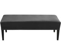 Housses de banc extensibles et lavables en velours et flanelle pour salle à manger, chambre à coucher, salon (noir)