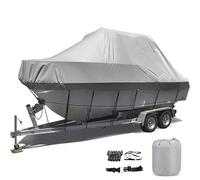 Housses De Bateau De Pont 210d Remorquable Imperméable Anti-UV Housse De Bateau Extérieur Housse De Console Centrale De Bateau Heavy Duty Oxford Boat Tarp S’, Gray, 20to22FT: 700x254cm