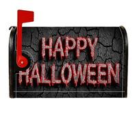 Housses de boîte aux lettres aimantées effrayantes gothiques Halloween craquelées pour décoration extérieure de cour, 53,3 x 64,9 cm