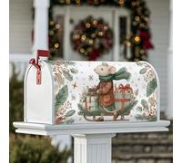 Housses de boîte aux lettres magnétiques avec motif de souris - Cadeaux de Noël fantaisistes - Pour l'extérieur - Décoration de jardin et de terrasse - 53,3 x 64,9 cm - Vert
