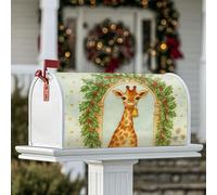 Housses de boîte aux lettres magnétiques avec motif girafe - Motif houx et clochette - Vert - 45,7 x 53,3 cm