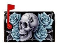 Housses de boîte aux lettres magnétiques avec motif tête de mort, rose foncé gothique, araignée, Halloween, pour décorations extérieures, 45,7 x 53,3 cm