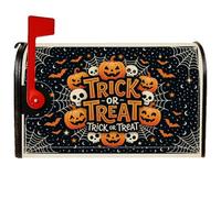 Housses de boîte aux lettres magnétiques citrouilles pour décoration extérieure de cour, motif tête de mort, toile d'araignée, Halloween - Noir - 45,7 x 53,3 cm