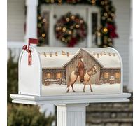 Housses de boîte aux lettres magnétiques de cow-boy, cabane de cheval d'hiver rustique pour décoration extérieure de cour, 45,7 x 53,3 cm