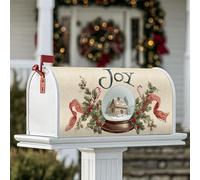 Housses de boîte aux lettres magnétiques en forme de boule à neige pour décoration de pelouse, décoration de pelouse, 53,3 x 64,9 cm, rouge