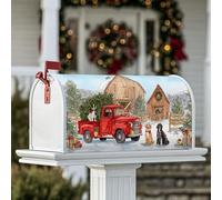 Housses de boîte aux lettres magnétiques en forme de camion rouge rustique pour décoration de pelouse, 45,7 x 53,3 cm