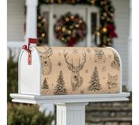 Housses de boîte aux lettres magnétiques en forme de cerf, rustique, hibou, renard, hiver, marron, 45,7 x 53,3 cm