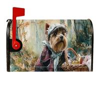 Housses de boîte aux lettres magnétiques en forme de chien - Panier rustique fantaisie pour décoration de maison et de jardin - 45,7 x 53,3 cm - Marron