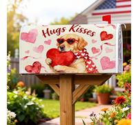 Housses de boîte aux lettres magnétiques en forme de chien pour la Saint-Valentin, la Saint-Valentin, la maison, le jardin, 53,3 x 64,9 cm