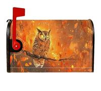 Housses de boîte aux lettres magnétiques en forme de chouette, couverture décorative rustique pour boîte aux lettres extérieure, jardin, cour, 45,7 x 53,3 cm, orange