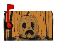 Housses de boîte aux lettres magnétiques en forme de citrouille, arbres effrayants d'Halloween, pour décoration de jardin extérieur, 45,7 x 53,3 cm, orange