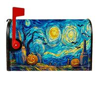 Housses de boîte aux lettres magnétiques en forme de citrouille, chauve-souris fantaisie, Halloween, pour extérieur, décoration extérieure, 45,7 x 53,3 cm, bleu