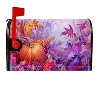 Housses de boîte aux lettres magnétiques en forme de citrouille, feuilles rustiques, raisins, automne, orange, pour décoration de pelouse, 53,3 x 64,9 cm