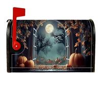 Housses de boîte aux lettres magnétiques en forme de citrouille, pour Halloween, lune, arbre d'Halloween, décorations d'extérieur pour la maison et le jardin, 45,7 x 53,3 cm