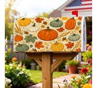 Housses de boîte aux lettres magnétiques en forme de citrouilles rustiques, feuilles de gland, orange, protection pour boîte aux lettres pour décoration de jardin et cour, 45,7 x 53,3 cm