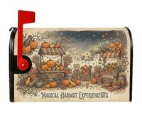 Housses de boîte aux lettres magnétiques en forme de citrouilles rustiques - Motif feuilles d'automne - Orange - Décoration pour porche - 45,7 x 53,3 cm