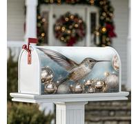Housses de boîte aux lettres magnétiques en forme de colibri - Ornements festifs et fantaisistes - Décorations de Noël scintillantes pour l'extérieur - Pour décoration de cour avant - 45,7 x 53,3 cm